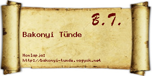 Bakonyi Tünde névjegykártya