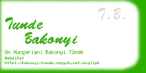tunde bakonyi business card